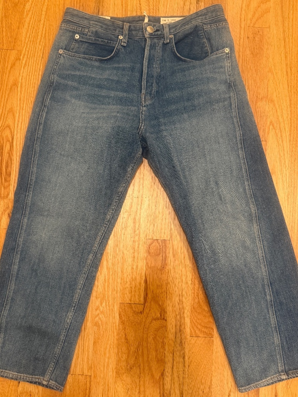 Rag & Bone Maya High Rise Ankle Straight Jeans Button Fly Clean Sonny Wash 30
